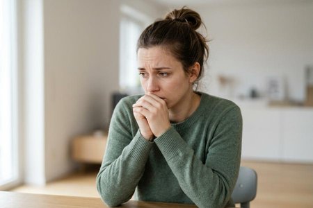 An image of the word anxiety as defined by distress or uneasiness of mind caused by fear of danger or misfortune.