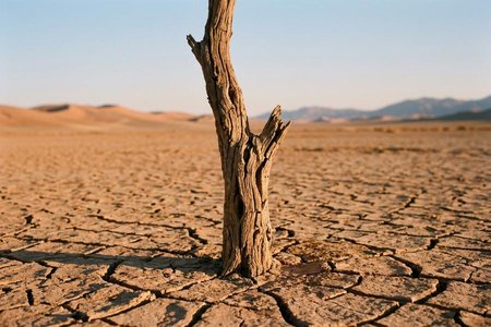 An image of the word arid as defined by being without moisture; extremely dry; parched.