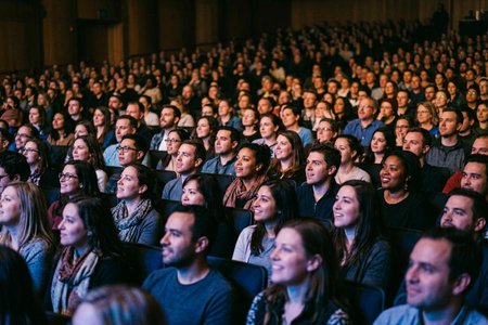 An image of the word audience as defined by the group of spectators at a public event; listeners or viewers collectively, as in attendance at a theater or concert.