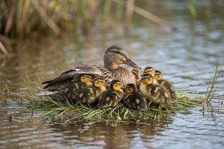 An image of the word brood as defined by a number of young produced or hatched at one time; a family of offspring or young.