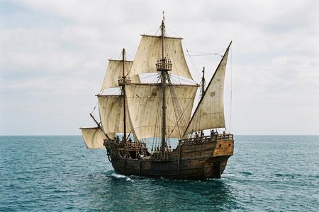 An image of the word carrack as defined by a merchant vessel having various rigs, used especially by Mediterranean countries in the 15th and 16th centuries; galleon.