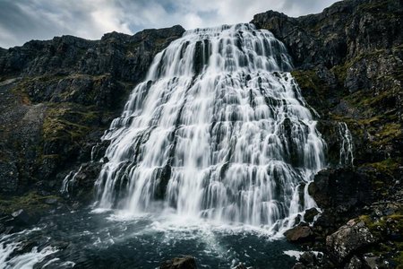 An image of the word cataract as defined by a descent of water over a steep surface; a waterfall, especially one of considerable size.