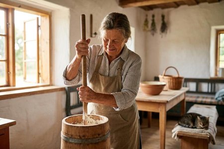 An image of the word churning as defined by the act of a person or thing that churns.