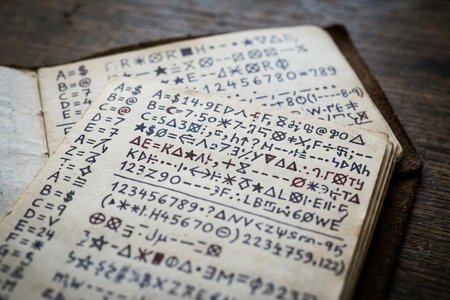 An image of the word cipher as defined by a secret method of writing or recording data, such as by substituting or adding letters or numbers, using specially formed symbols, or the like; code.
