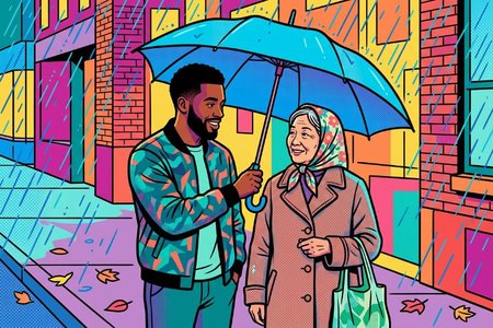 An image of the word considerate as defined by showing kindly awareness or regard for another's feelings, circumstances, etc..