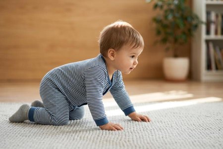 An image of the word crawl as defined by to move in a prone position with the body resting on or close to the ground, as a worm or caterpillar, or on the hands and knees, as a young child.