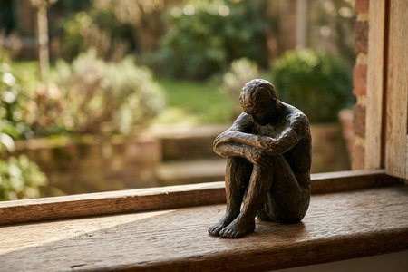 An image of the word despondent as defined by feeling or showing profound hopelessness, dejection, discouragement, or gloom.