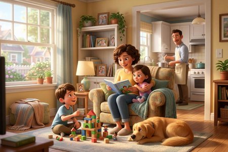 An image of the word domestic as defined by of or relating to the home, the household, household affairs, or the family.