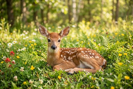 An image of the word fawn as defined by a young deer, especially an unweaned one.