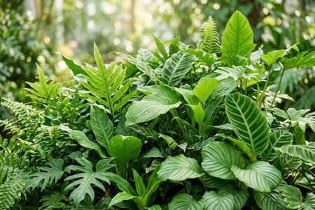 An image of the word foliage as defined by the leaves of a plant, collectively; leafage.
