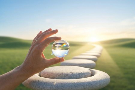 An image of the word future as defined by time that will be or come after the present.