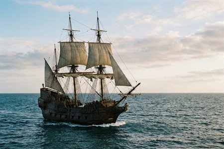 An image of the word galleon as defined by a large sailing vessel of the 15th to the 17th centuries used as a fighting or merchant ship, square-rigged on the foremast and mainmast and generally lateen-rigged on one or two after masts.