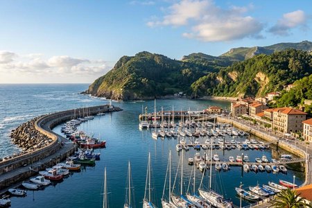 An image of the word harbor as defined by a part of a body of water along the shore deep enough for anchoring a ship and so situated with respect to coastal features, whether natural or artificial, as to provide protection from winds, waves, and currents.