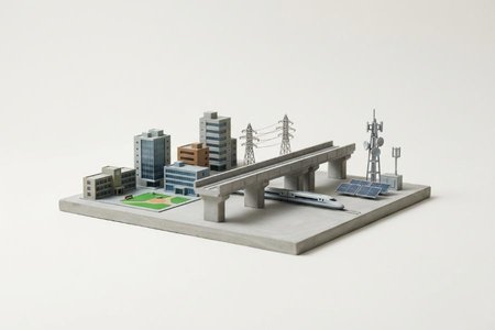 An image of the word infrastructure as defined by the fundamental facilities and systems serving a country, city, or area, as transportation and communication systems, power plants, and schools.