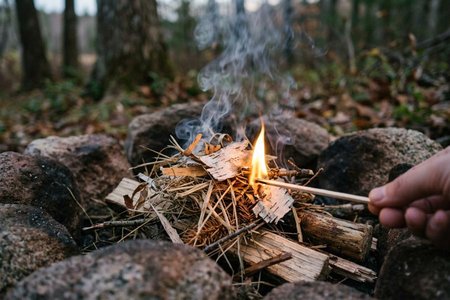 An image of the word kindle as defined by to start (a fire); cause (a flame, blaze, etc.) to begin burning.