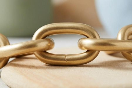 An image of the word link as defined by one of the rings or separate pieces of which a chain is composed.