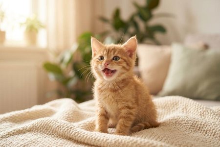 An image of the word meow as defined by the characteristic sound a cat makes.
