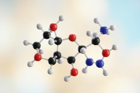 An image of the word molecule as defined by the smallest physical unit of an element or compound, consisting of one or more like atoms in an element and two or more different atoms in a compound.