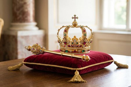 An image of the word monarchy as defined by a state or nation in which the supreme power is actually or nominally lodged in a monarch.