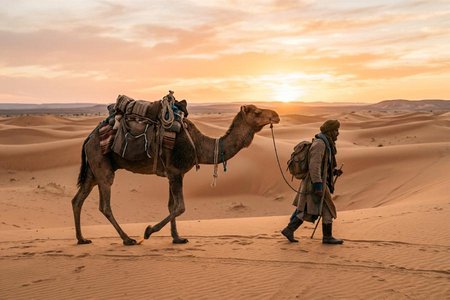 An image of the word nomadic as defined by of, relating to, or characteristic of nomads.
