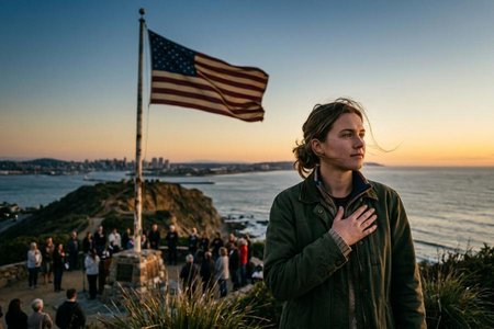 An image of the word patriot as defined by a person who loves, supports, and defends their country and its interests with devotion.