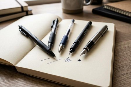 An image of the word pen as defined by any of various instruments for writing or drawing with ink or a similar substance.
