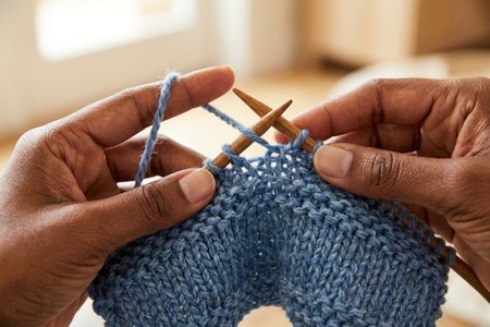 An image of the word purl as defined by to knit with a reverse stitch.