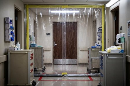 An image of the word quarantine as defined by a strict isolation imposed to prevent the spread of disease.