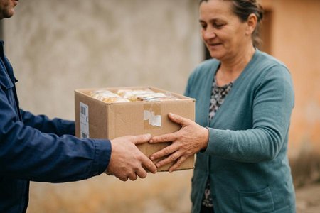 An image of the word receive as defined by to take into one's possession (something offered or delivered).