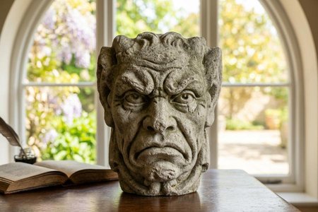 An image of the word scowl as defined by to draw down or contract the brows in a sullen, displeased, or angry manner.