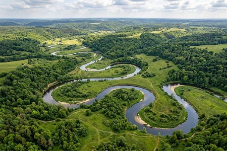 An image of the word sinuous as defined by having many curves, bends, or turns; winding.