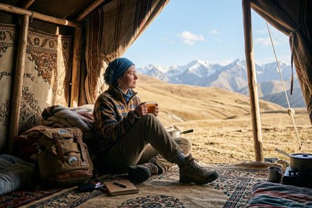 An image of the word sojourn as defined by a temporary stay.