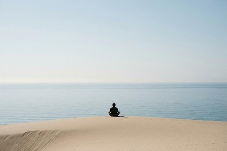An image of the word solitude as defined by the state of being or living alone; seclusion.