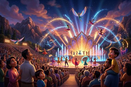 An image of the word spectacular as defined by of or like a spectacle; marked by or given to an impressive, large-scale display.