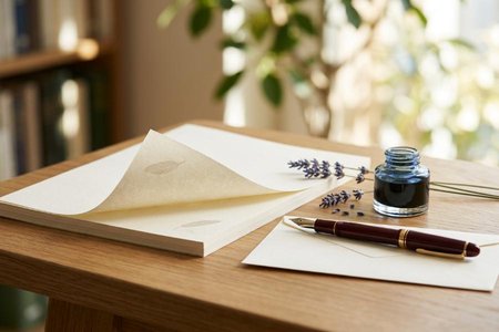 An image of the word stationery as defined by writing paper.