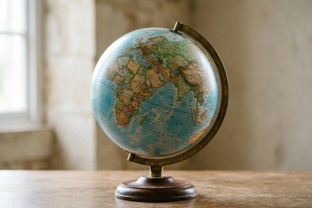 An image of the word world as defined by the earth or globe, considered as a planet.