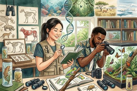 An image of the word zoology as defined by the science or branch of biology dealing with animals.